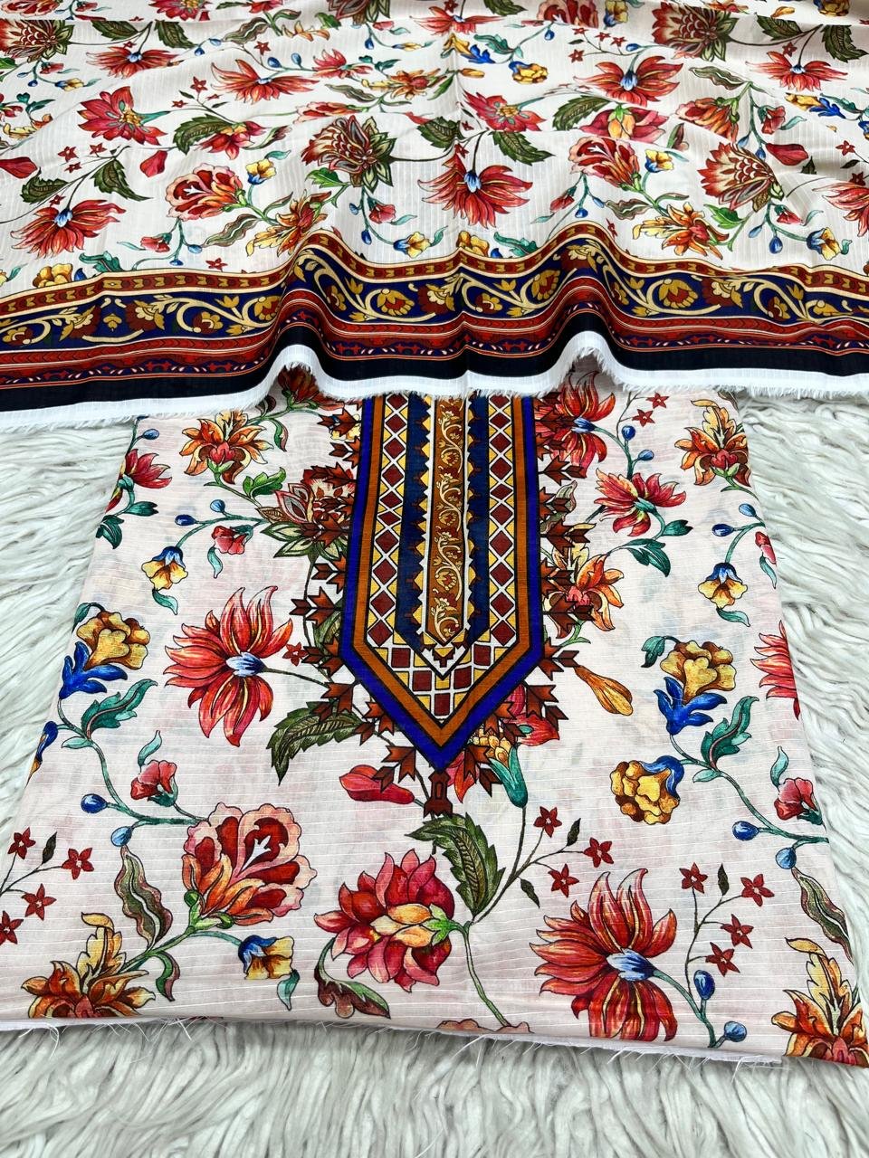 2Pc Digital Printed Bana Dora Kameez & Dupatta