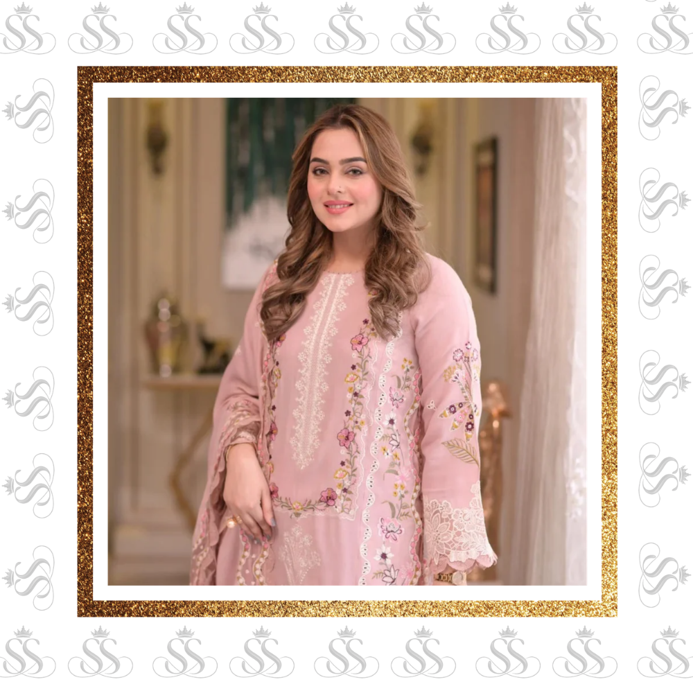 3pc Lawn Dress With Chikankari Embroidered - Ready To Wear Cotton Net Duppatta