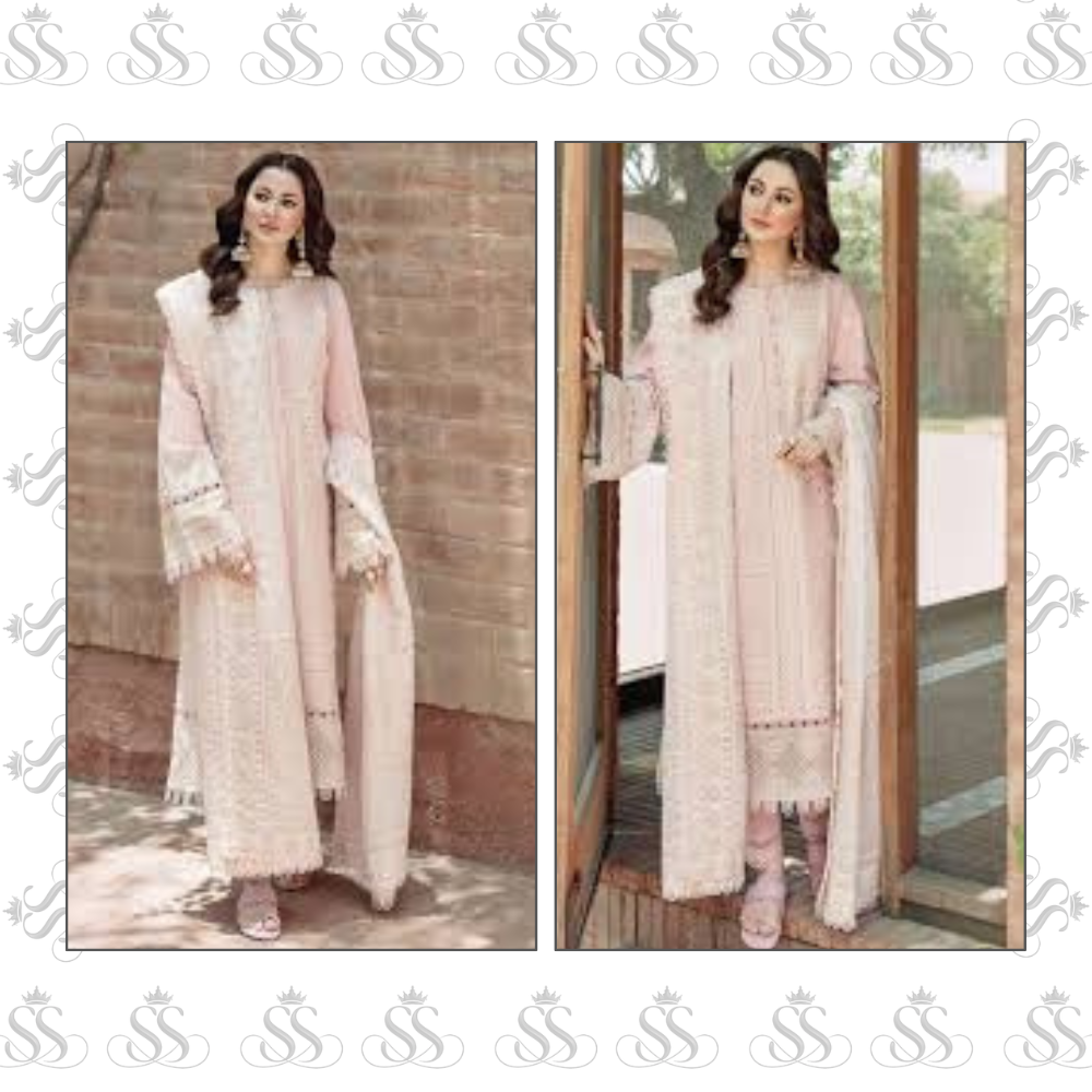 3pc Lawn Dress With Chikankari Embroidered - Ready To Wear Chifon Duppatta