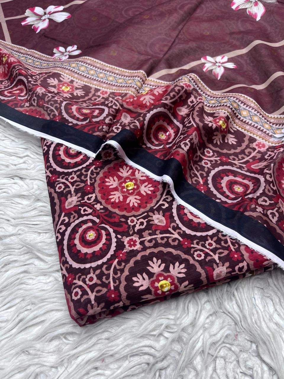 3Pc Bana Dora Lawn Unstitched Suit