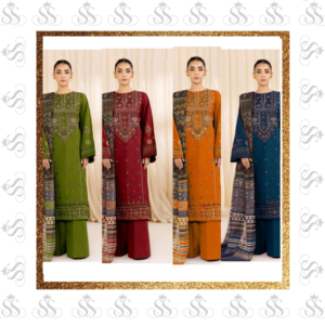 Kayseria-3pc Lawn Embroidered Shirt & Dyed Trouser – Voile Bana Dora Printed Dupatta