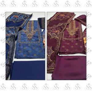 3pc Luxury Embroidered Shisha Silk – Ready To Wear Shisha Silk Duppatta