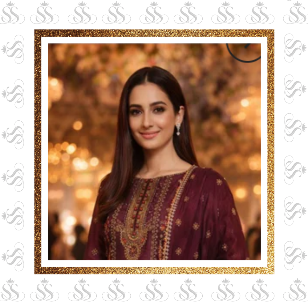 3pc Luxury Embroidered Shisha Silk - Ready To Wear Shisha Silk Duppatta