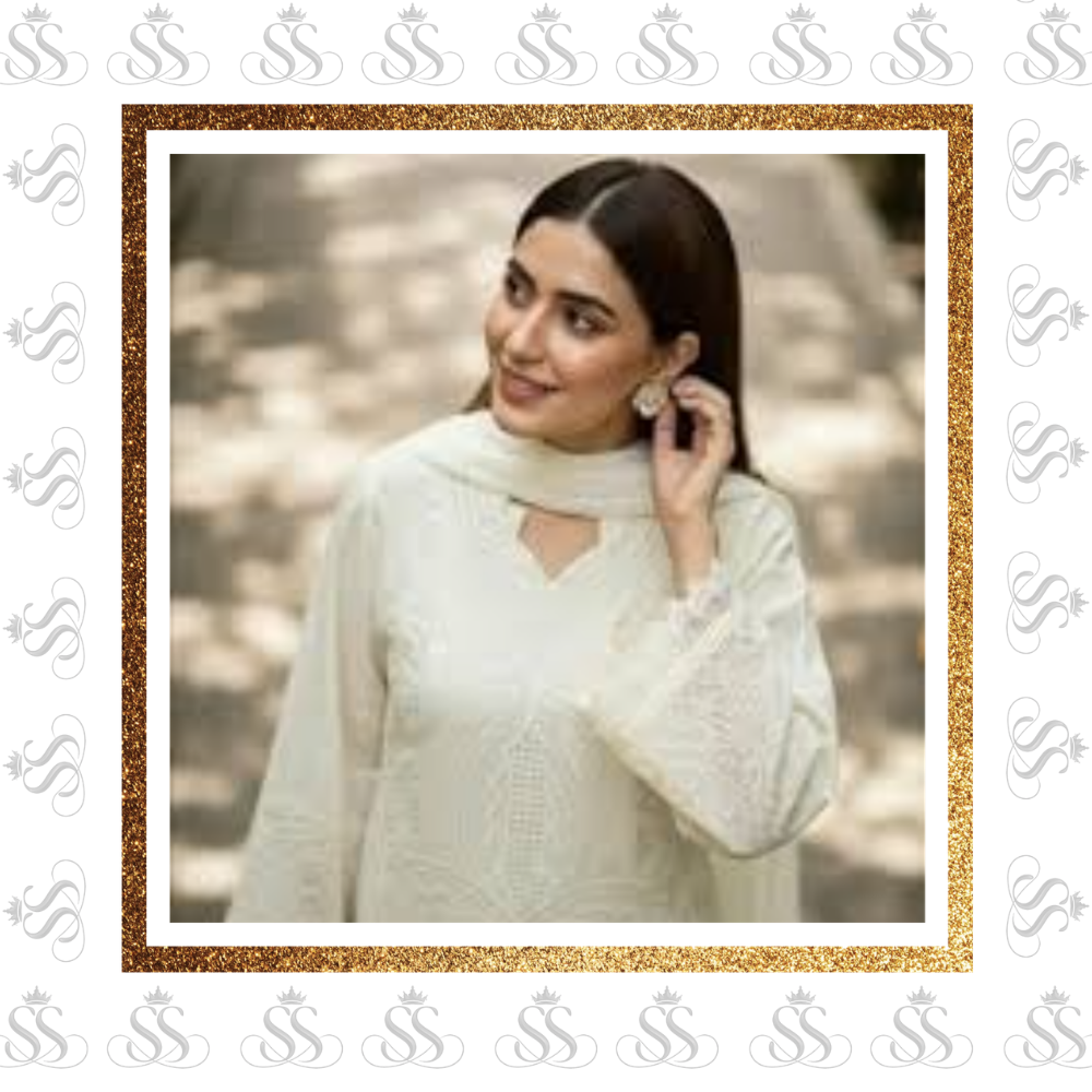 3pc Lawn Dress With Chikankari Embroidered - Ready To Wear Organza Dupatta