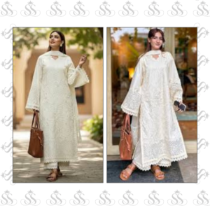 3pc Lawn Dress With Chikankari Embroidered – Ready To Wear Organza Dupatta