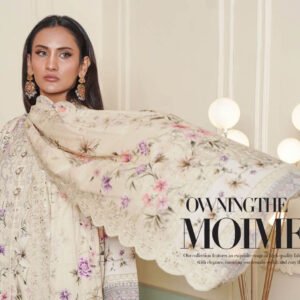 NOURA – Emerald Olive | Grace in Bloom (3PC Chikankari Lawn Suit)