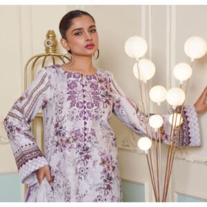 NOURA – Lavender Mist | Timeless Floral Grace (3PC Chikankari Lawn Suit)