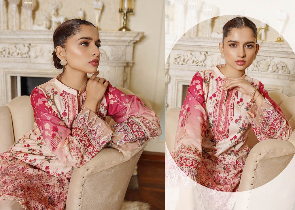 NOURA – Blush Royale Chikankari 3PC Lawn Suit