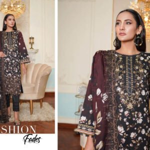 NOURA – Midnight Noir Chikankari 3PC Lawn Suit