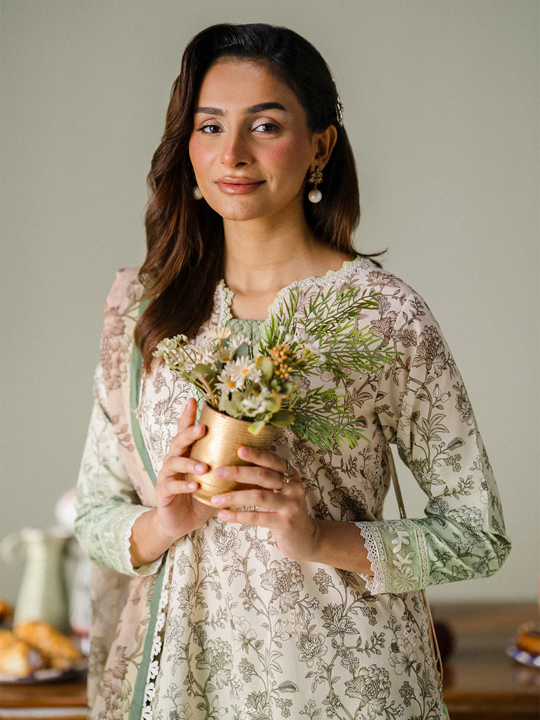 Faiza Faisal - Sage Whisper 3PC Unstitched Printed Lawn Suit