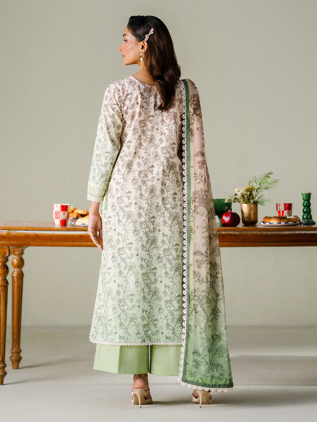 Faiza Faisal - Sage Whisper 3PC Unstitched Printed Lawn Suit