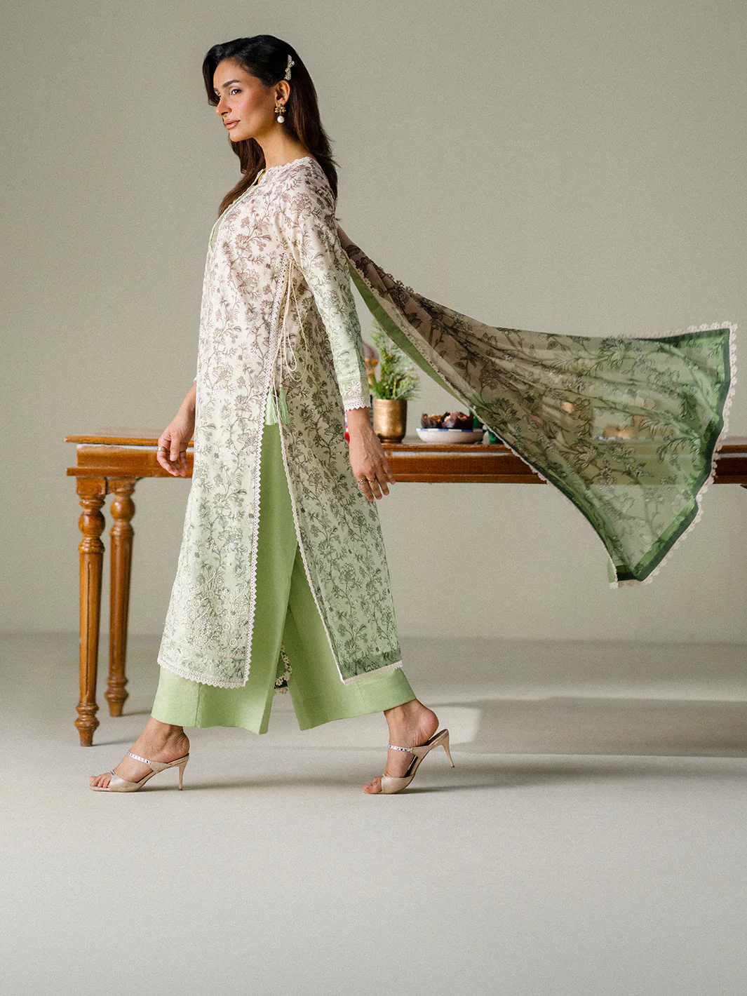 Faiza Faisal - Sage Whisper 3PC Unstitched Printed Lawn Suit