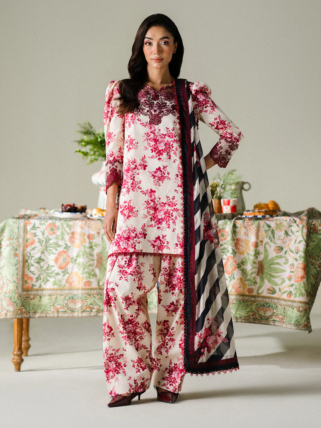Faiza Faisal - ROSE REVERIE 3PC Unstitched Printed Lawn Suit