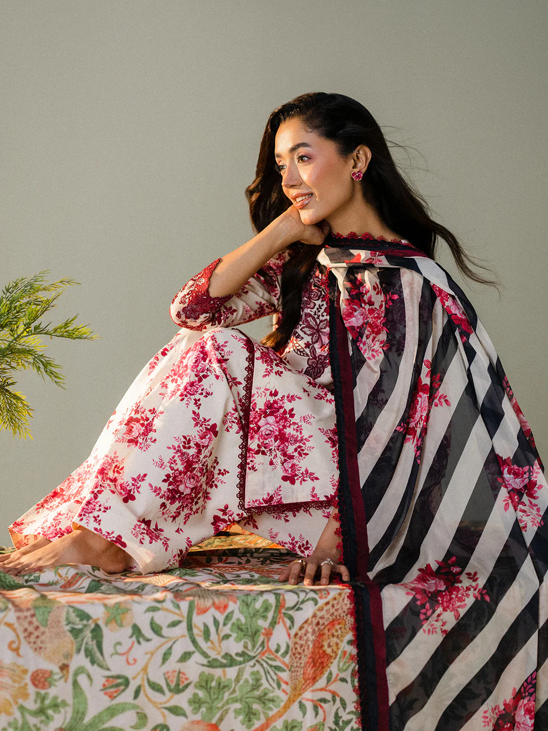 Faiza Faisal - ROSE REVERIE 3PC Unstitched Printed Lawn Suit