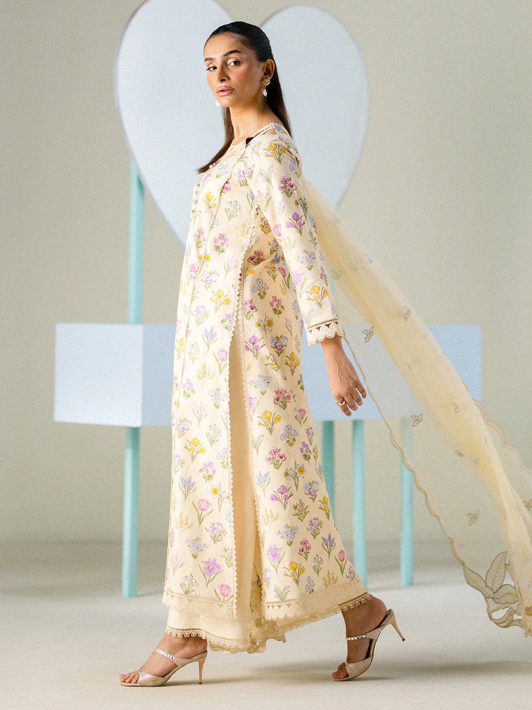 Faiza Faisal - Buttercup Bloom 3PC Unstitched Printed Lawn Suit