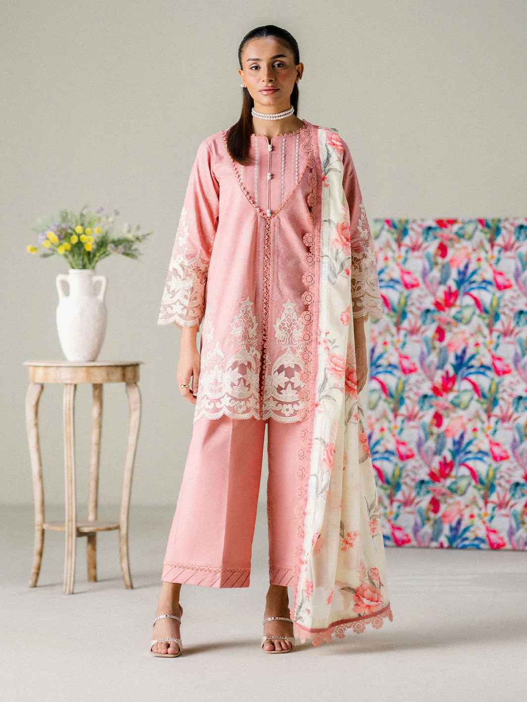 Faiza Faisal - Blush Horizon 3PC Unstitched Printed Lawn Suit