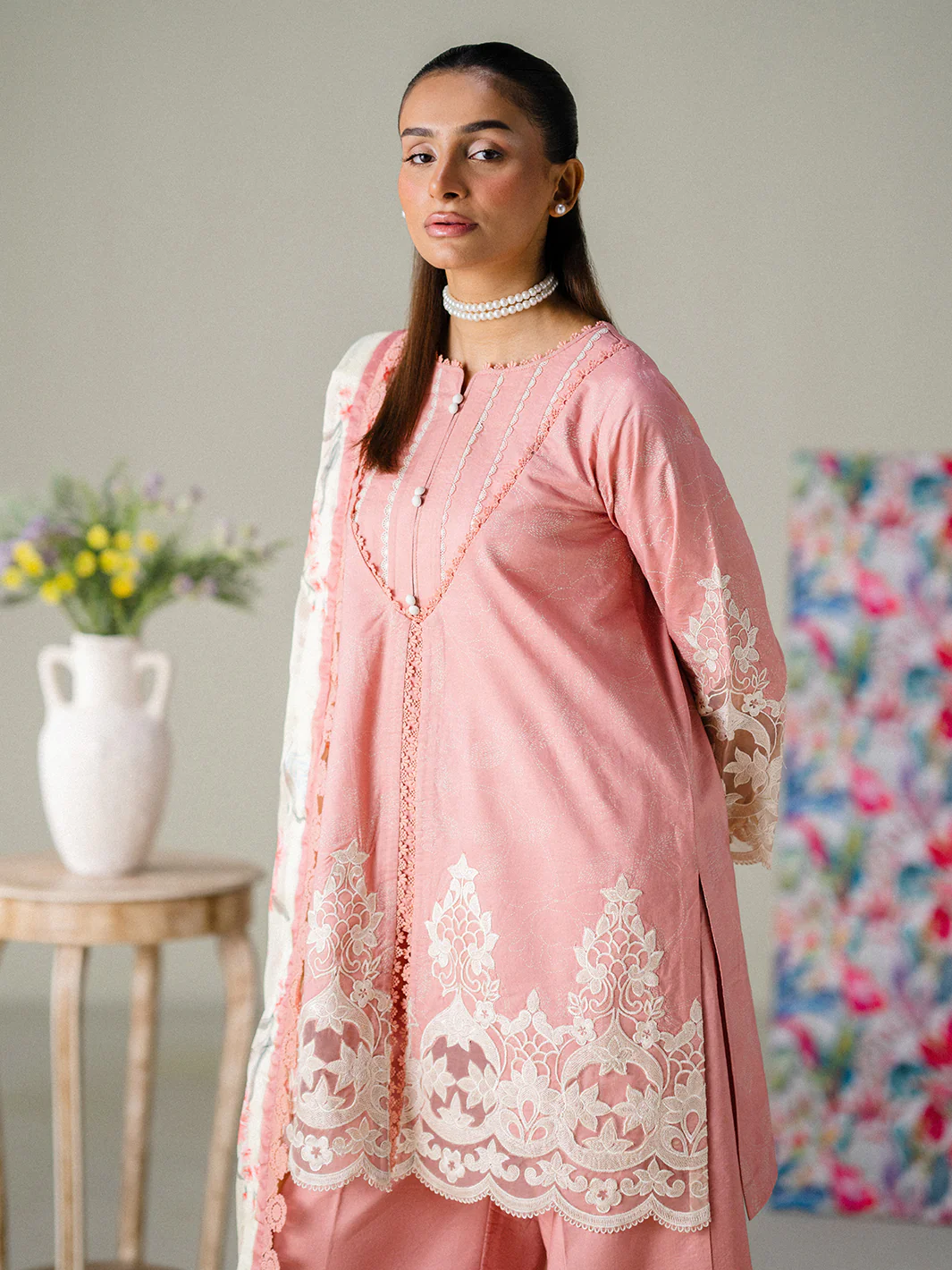 Faiza Faisal - Blush Horizon 3PC Unstitched Printed Lawn Suit
