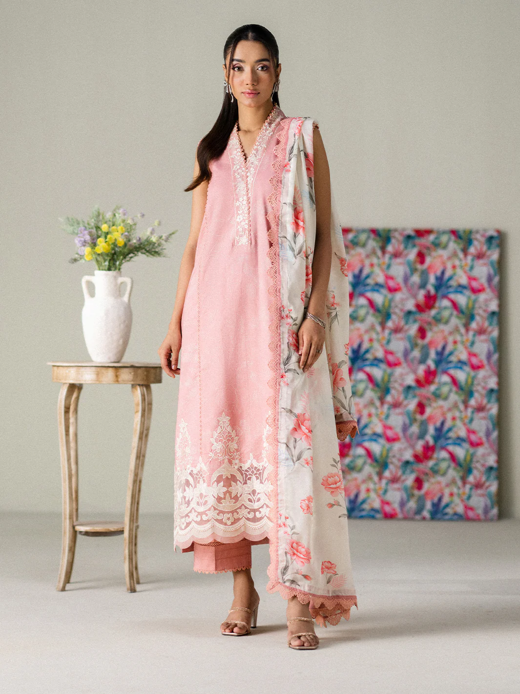 Faiza Faisal - Blush Horizon 3PC Unstitched Printed Lawn Suit