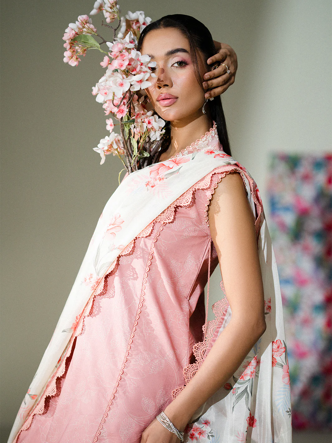 Faiza Faisal - Blush Horizon 3PC Unstitched Printed Lawn Suit