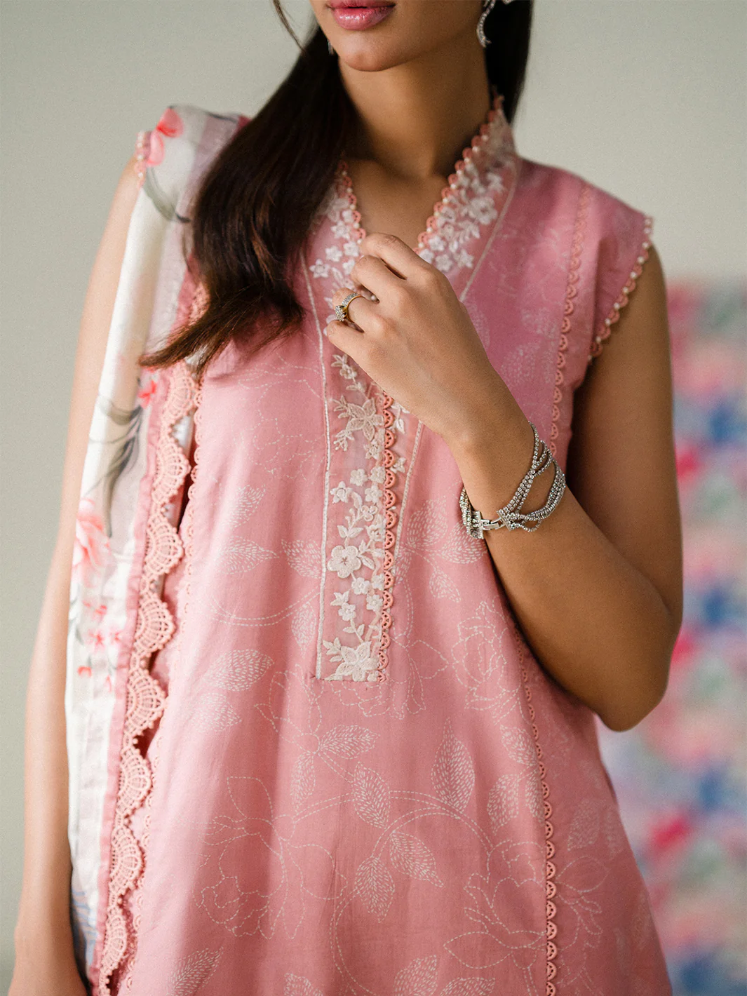 Faiza Faisal - Blush Horizon 3PC Unstitched Printed Lawn Suit