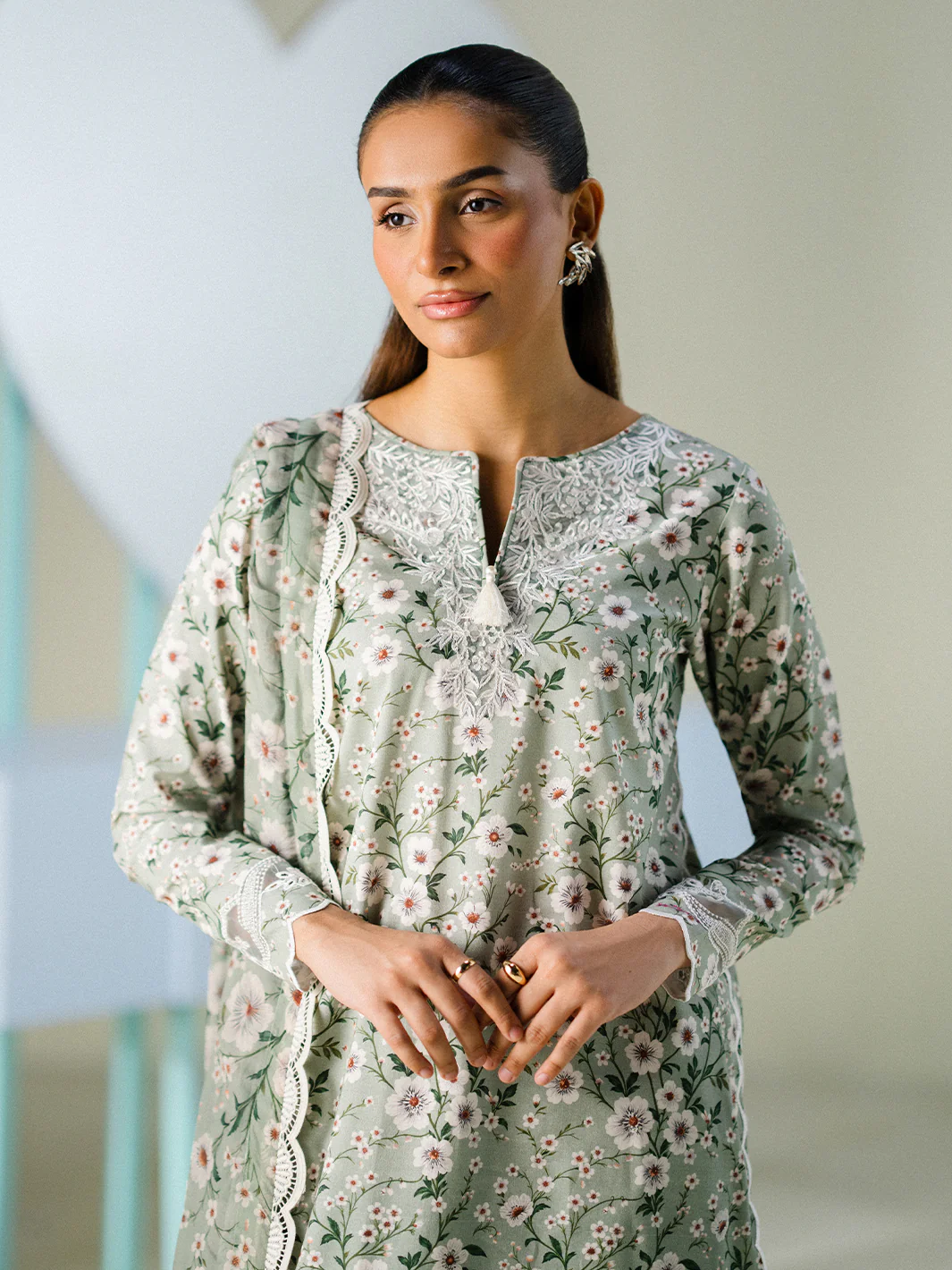 Faiza Faisal - MINT MUSE 3PC Unstitched Printed Lawn Suit