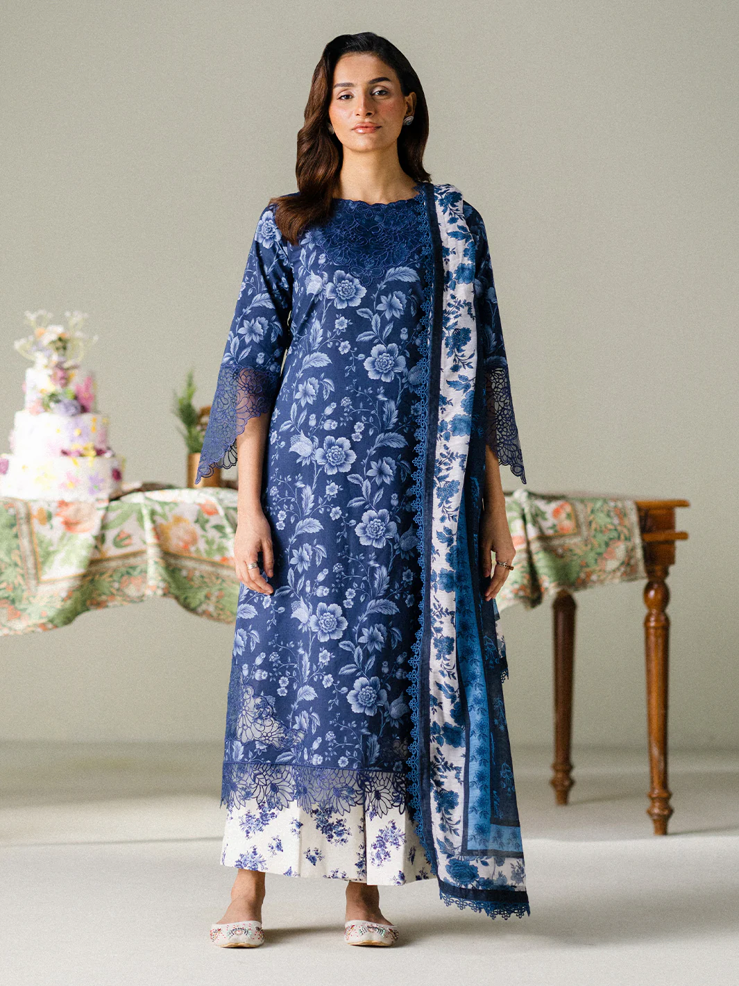 Faiza Faisal - Midnight Meadow 3PC Unstitched Printed Lawn Suit