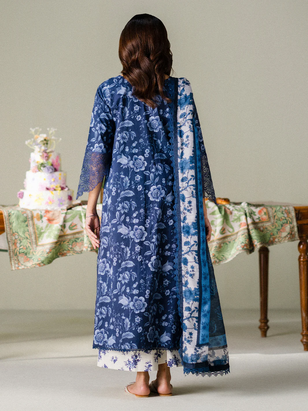 Faiza Faisal - Midnight Meadow 3PC Unstitched Printed Lawn Suit
