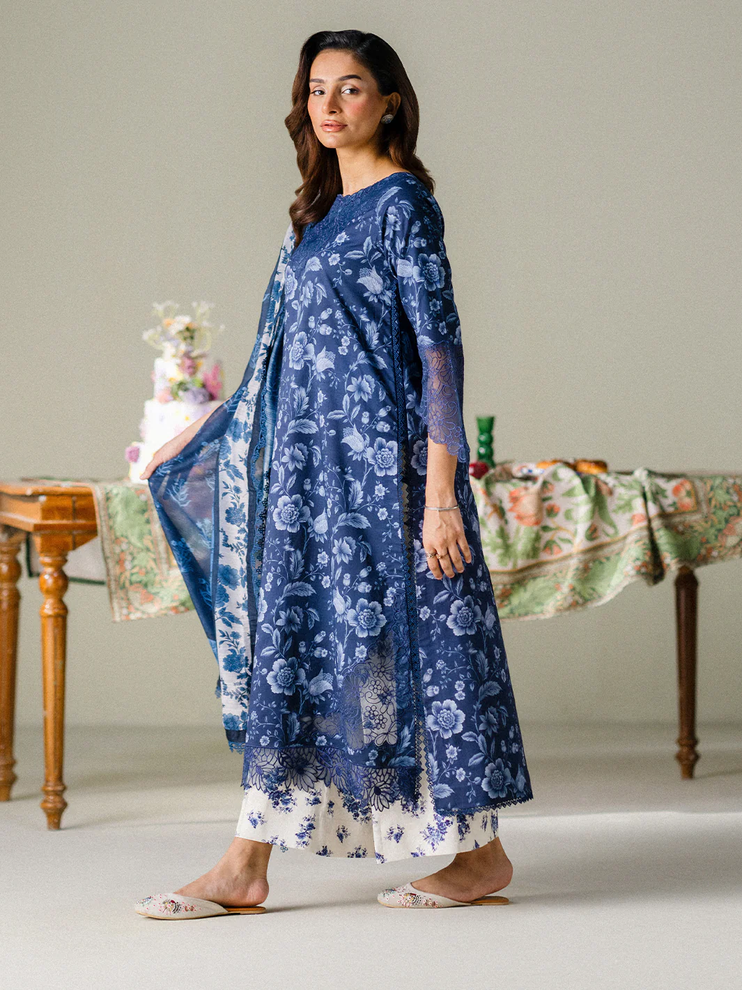 Faiza Faisal - Midnight Meadow 3PC Unstitched Printed Lawn Suit