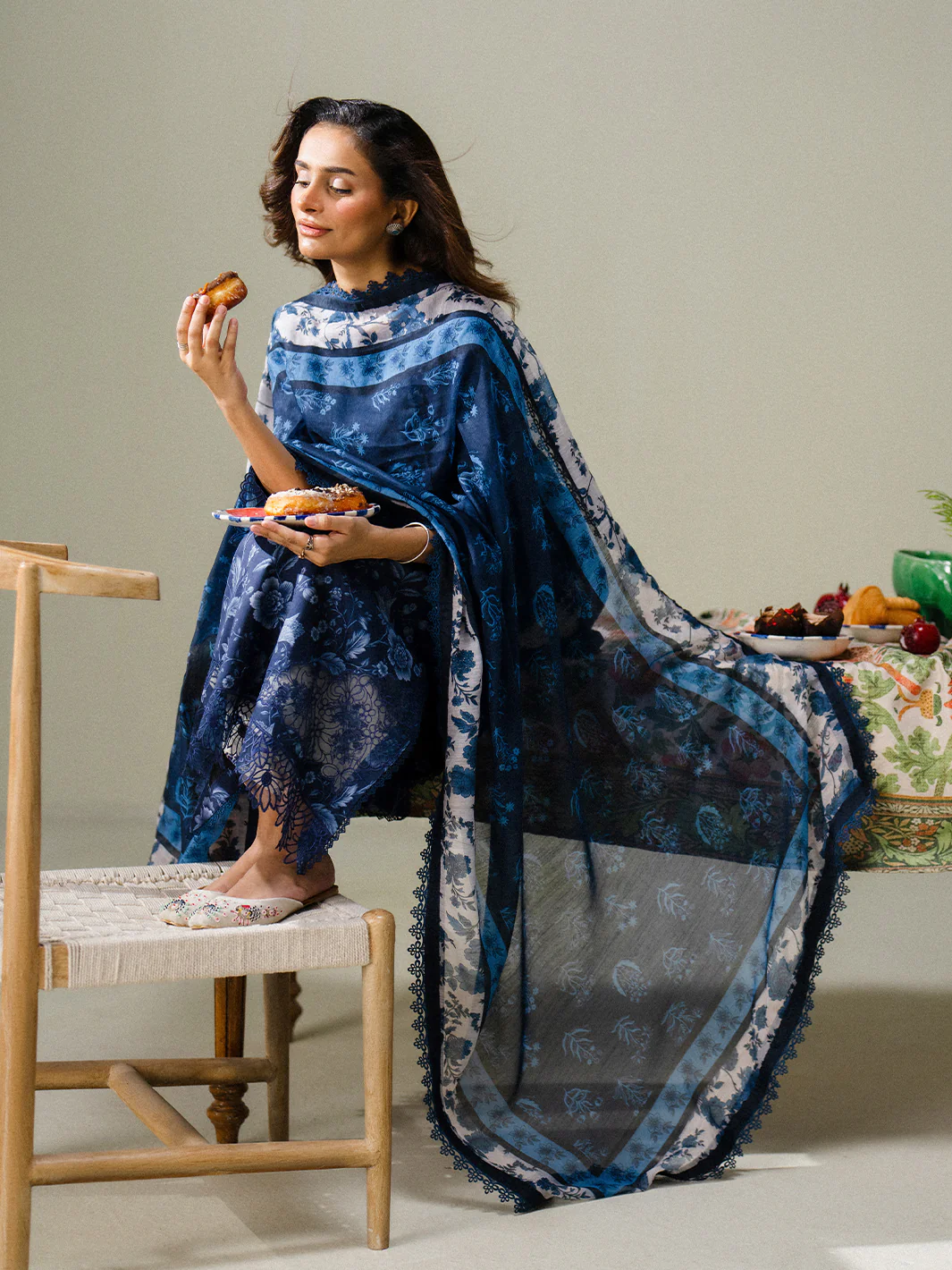 Faiza Faisal - Midnight Meadow 3PC Unstitched Printed Lawn Suit
