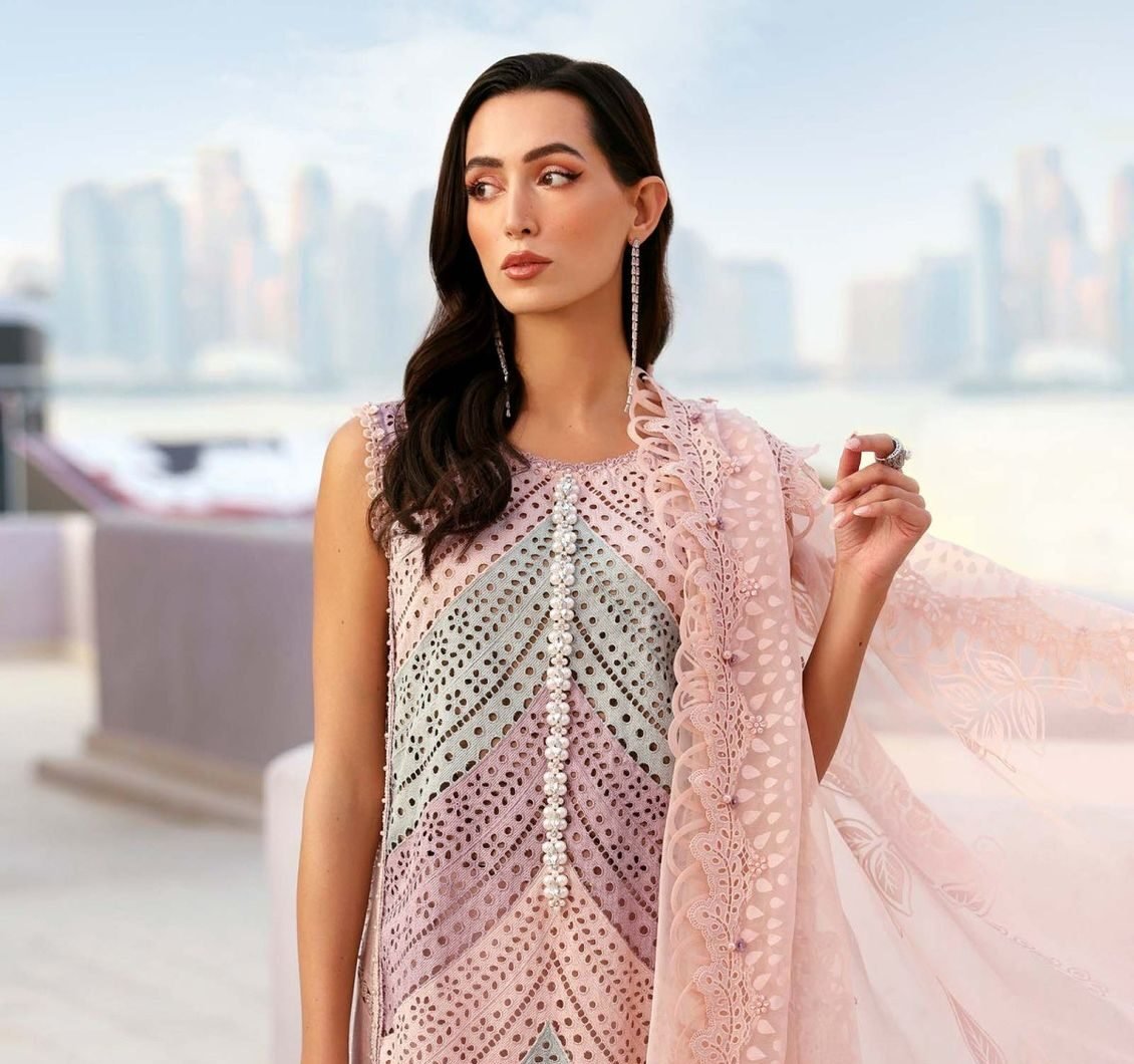 Premium Swiss Lawn Embroidered Suit with Silk Dupatta | Affordable Luxury Summer Collection