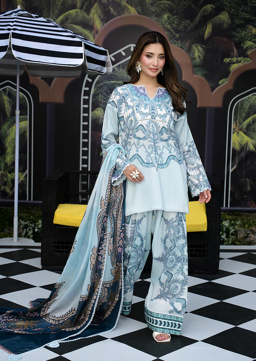Ayesha Ibrahim - Lime Laila 3PC Unstitched Printed Lawn Suit