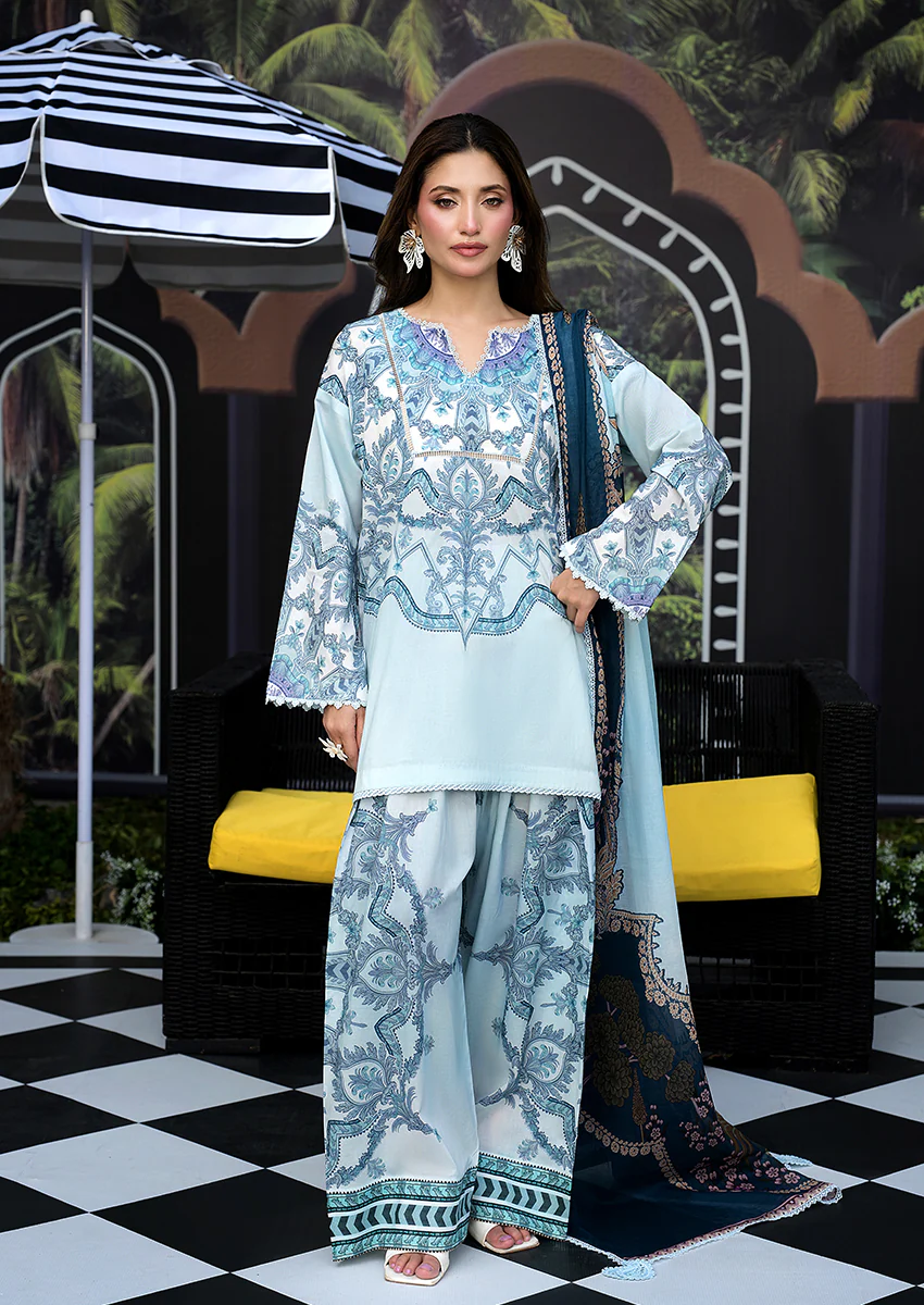 Ayesha Ibrahim - Lime Laila 3PC Unstitched Printed Lawn Suit