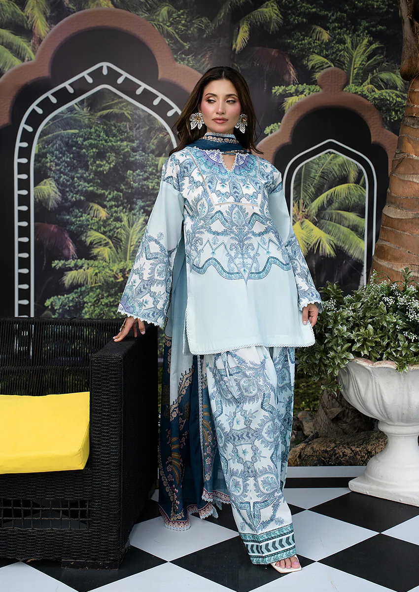 Ayesha Ibrahim - Lime Laila 3PC Unstitched Printed Lawn Suit