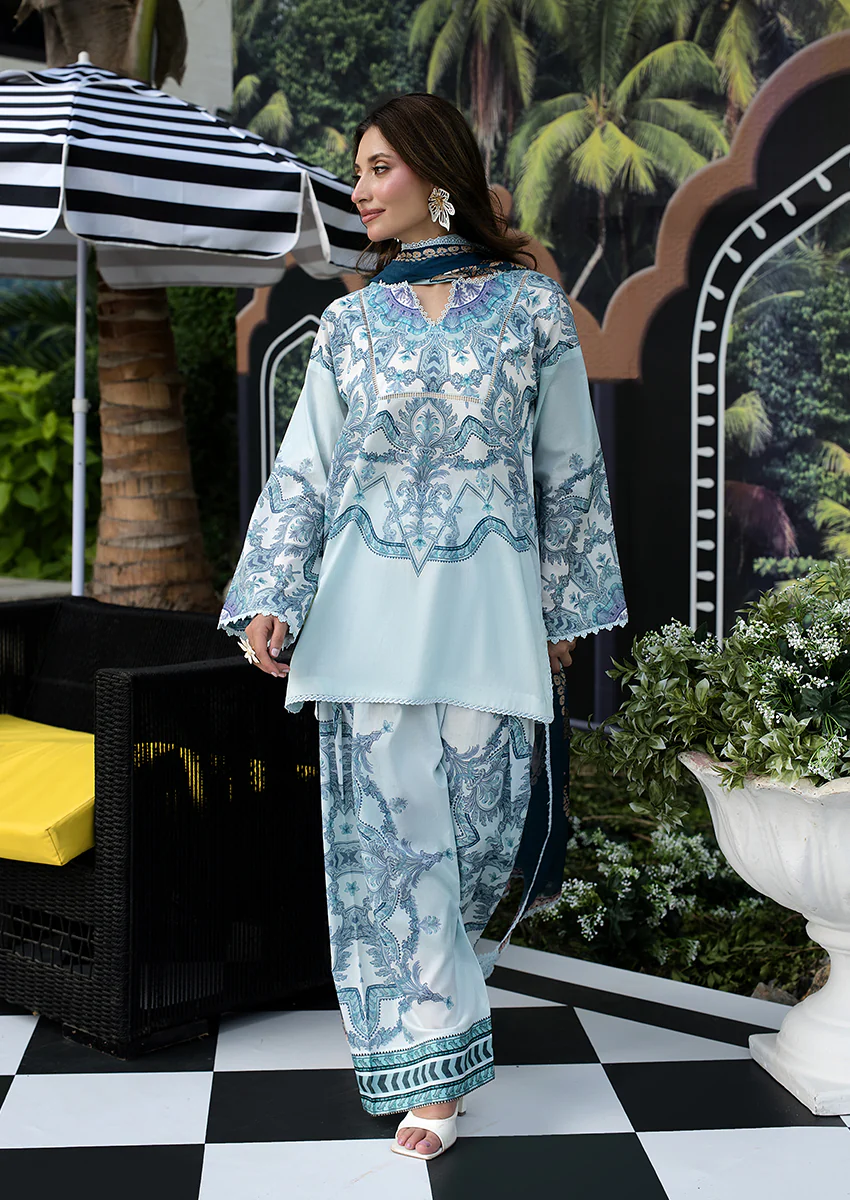 Ayesha Ibrahim - Lime Laila 3PC Unstitched Printed Lawn Suit