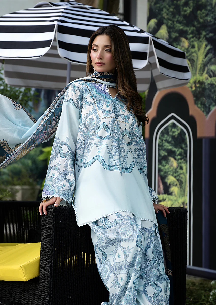 Ayesha Ibrahim - Lime Laila 3PC Unstitched Printed Lawn Suit