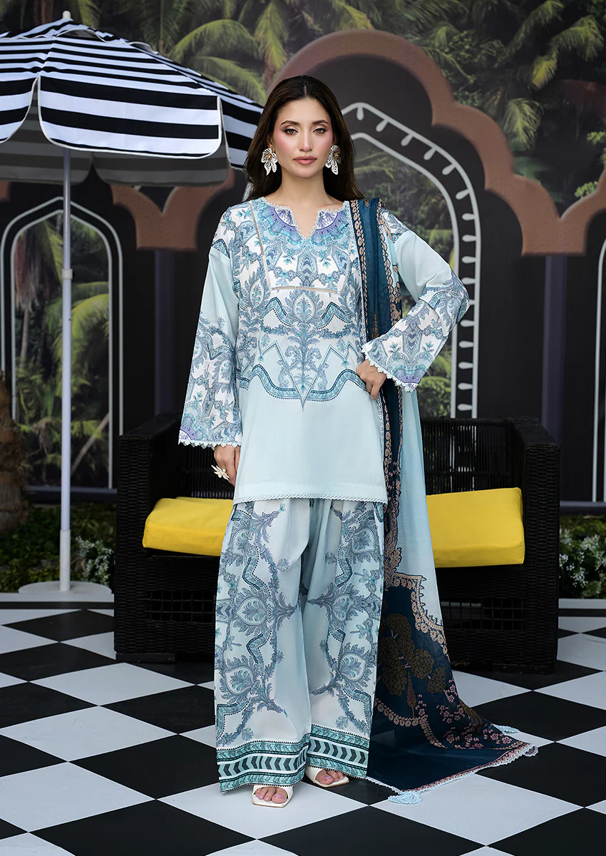 Ayesha Ibrahim - Lime Laila 3PC Unstitched Printed Lawn Suit