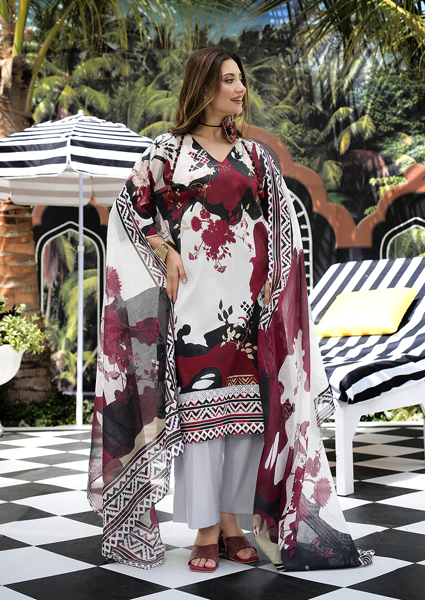 Ayesha Ibrahim - Chandni Pop 3PC Unstitched Printed Lawn Suit