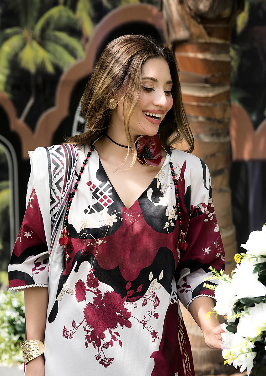 Ayesha Ibrahim - Chandni Pop 3PC Unstitched Printed Lawn Suit