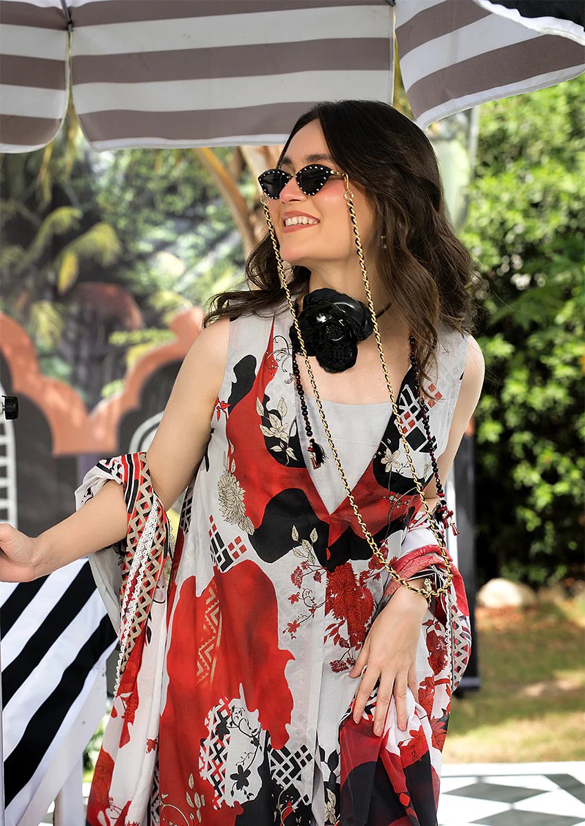 Ayesha Ibrahim - Berry Bano 3PC Unstitched Printed Lawn Suit