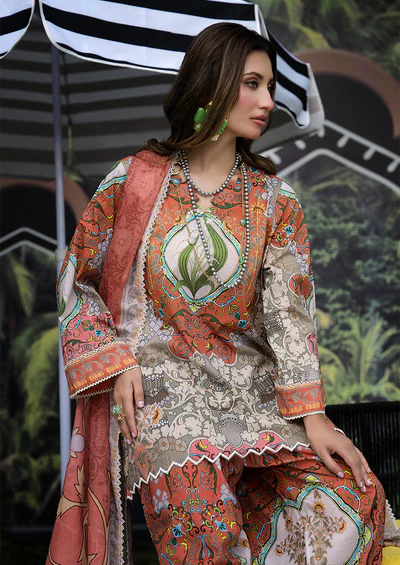 Ayesha Ibrahim - Coral Chand 3PC Unstitched Printed Lawn Suit