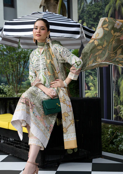 Ayesha Ibrahim - Mint Mehro 3PC Unstitched Printed Lawn Suit