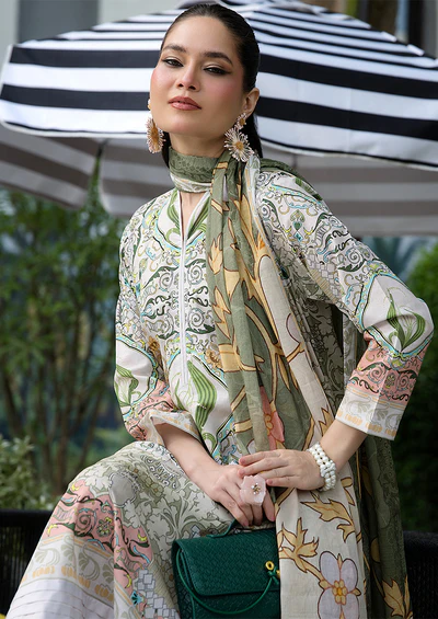 Ayesha Ibrahim - Mint Mehro 3PC Unstitched Printed Lawn Suit