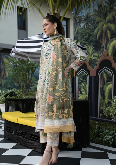 Ayesha Ibrahim - Mint Mehro 3PC Unstitched Printed Lawn Suit