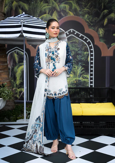 Ayesha Ibrahim - Ayka Bloom 3PC Unstitched Printed Lawn Suit
