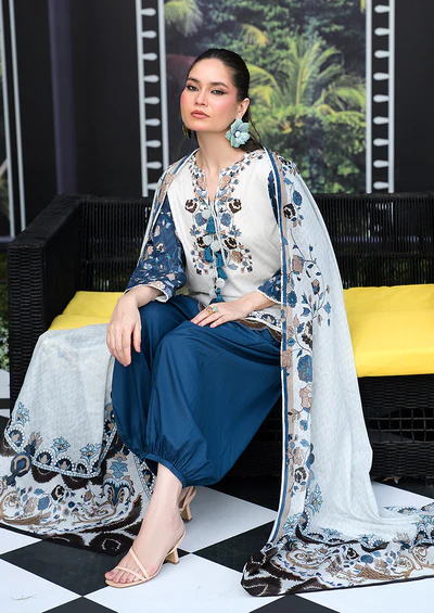 Ayesha Ibrahim - Ayka Bloom 3PC Unstitched Printed Lawn Suit