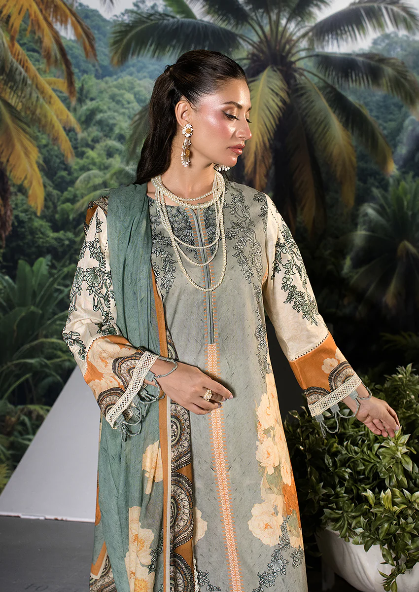 Ayesha Ibrahim - Mint Mehro 3PC Unstitched Printed Lawn Suit