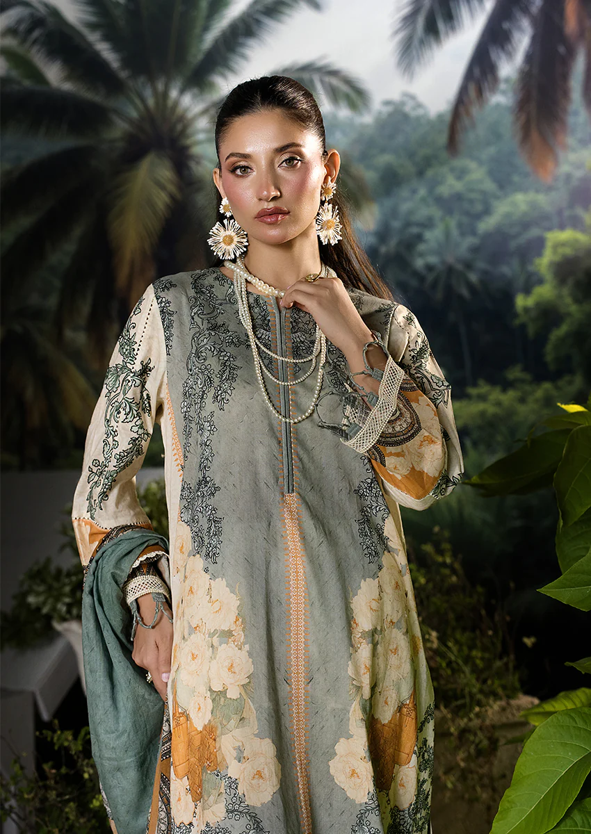 Ayesha Ibrahim - Mint Mehro 3PC Unstitched Printed Lawn Suit