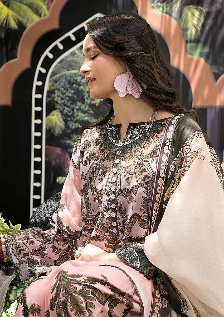Ayesha Ibrahim - Pink Pulse 3PC Unstitched Printed Lawn Suit