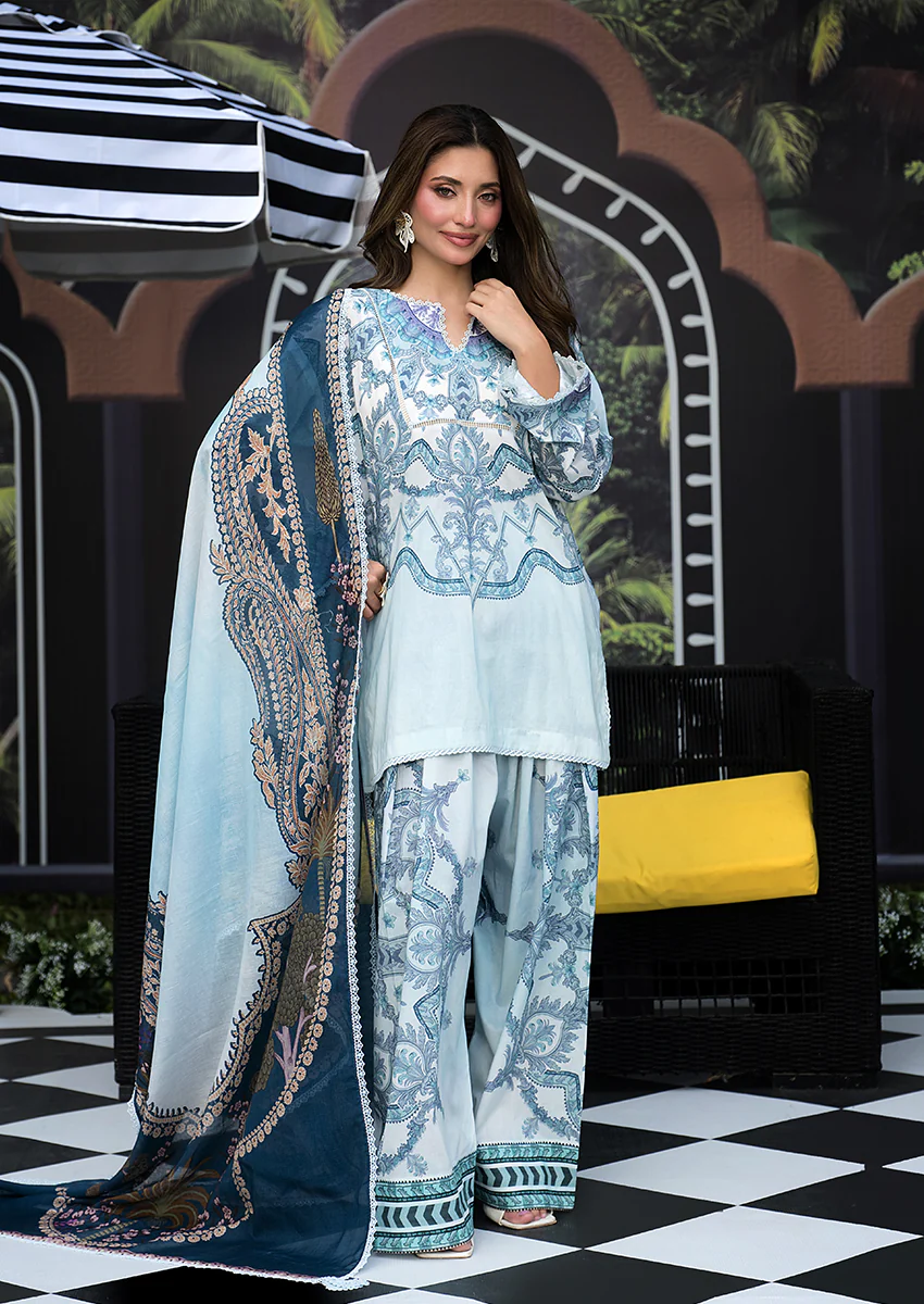 Ayesha Ibrahim - Lime Laila 3PC Unstitched Printed Lawn Suit